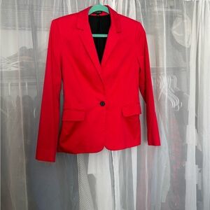 Express Women's Bright Red Single-Button Blazer